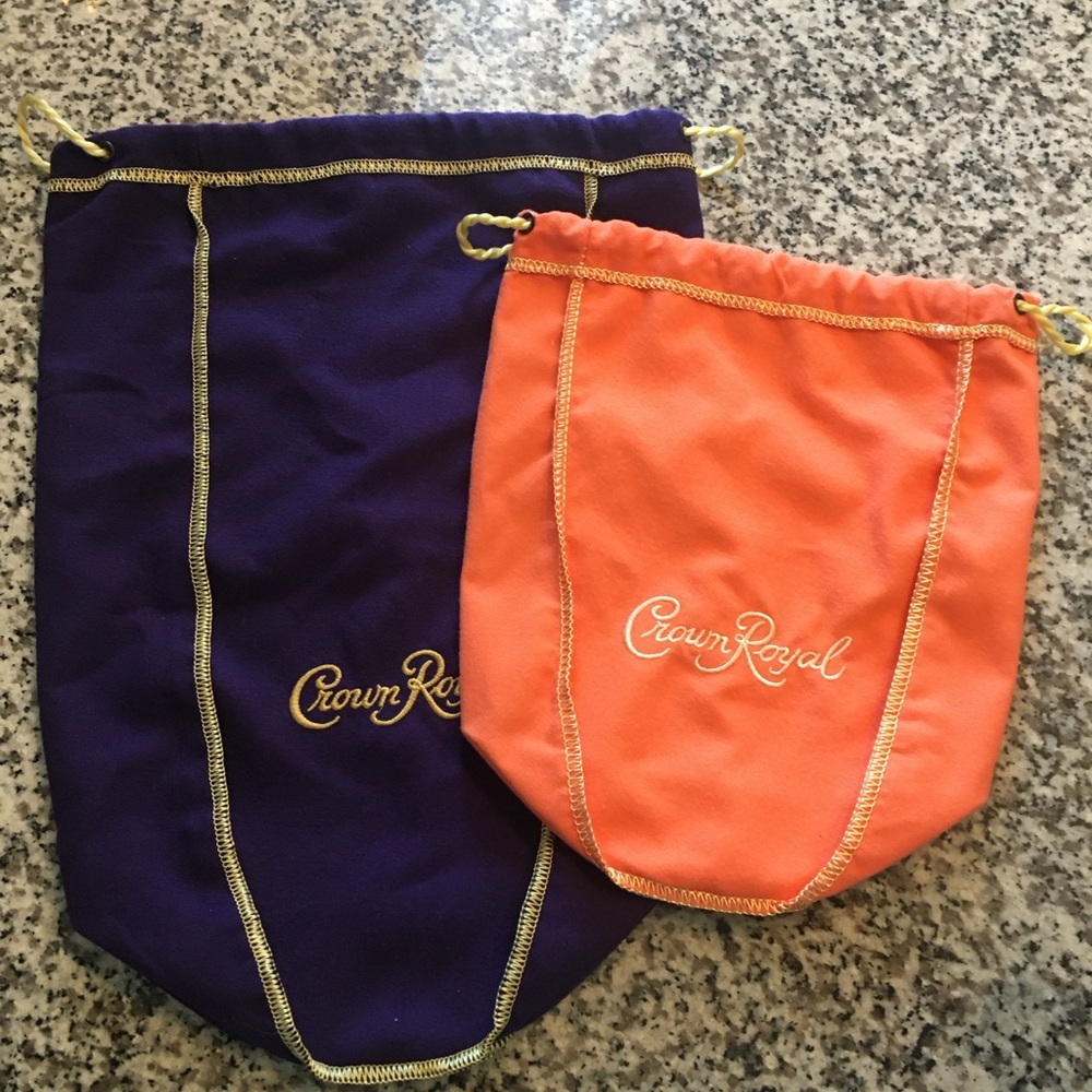 Crown Royal Drawstring Bags Purple and Orange